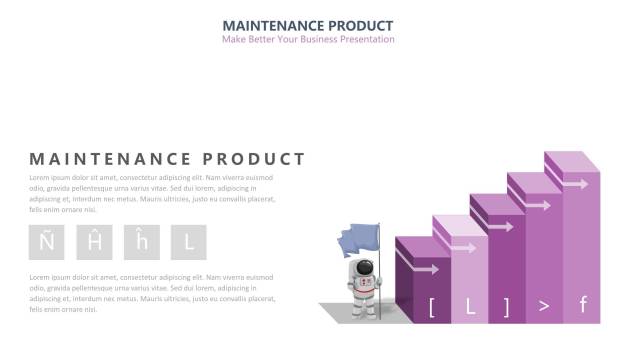 紫色台阶PPT图表模板1