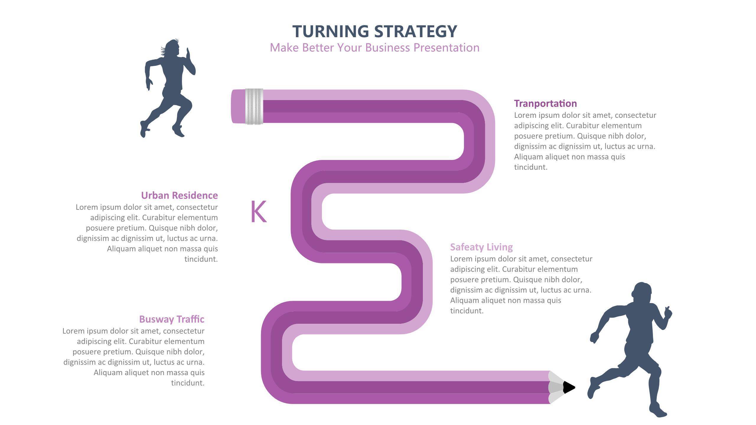 紫色台阶PPT图表模板3