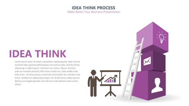 紫色台阶PPT图表模板5