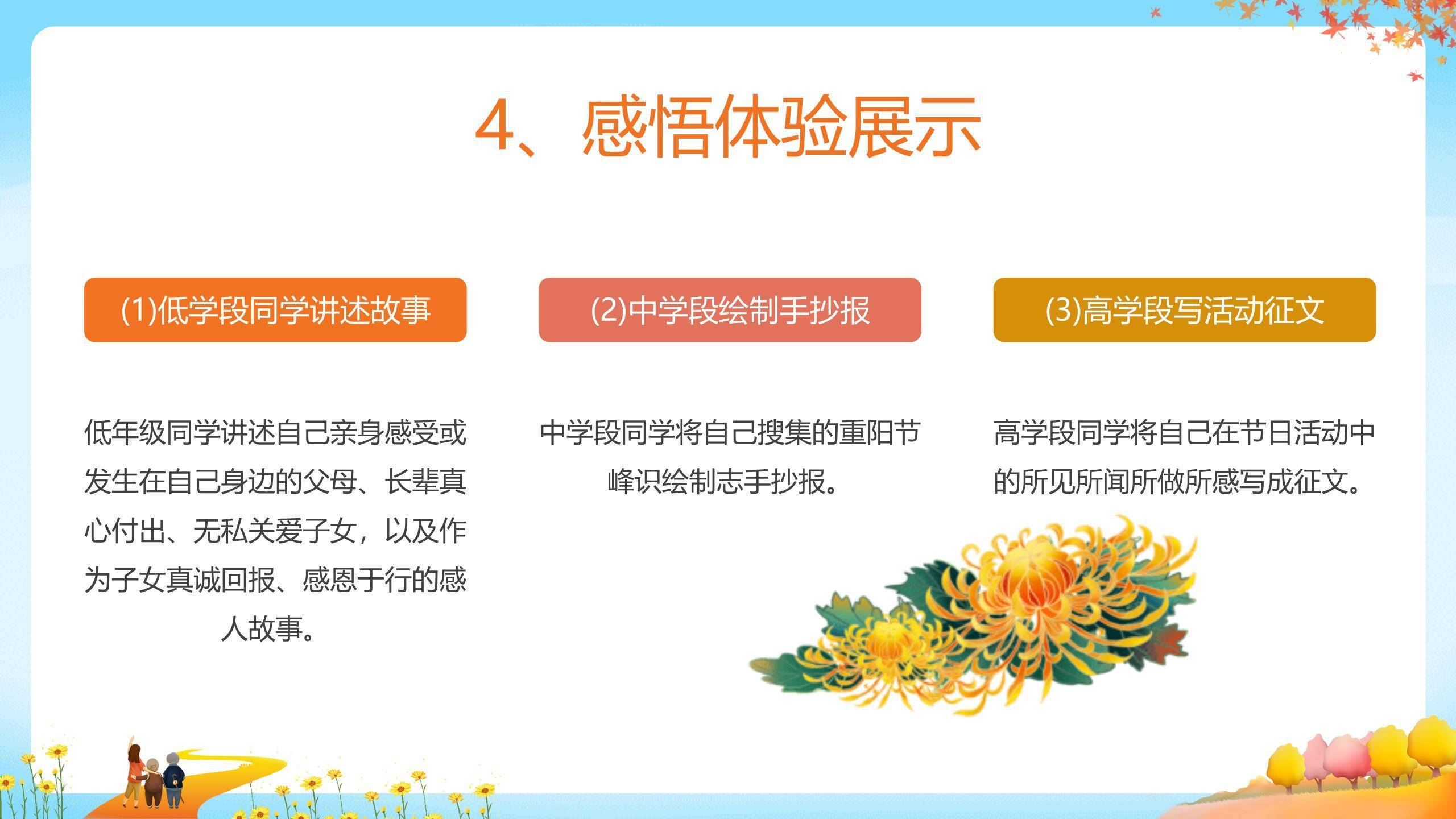 重阳节学校活动策划卡通PPT模板6