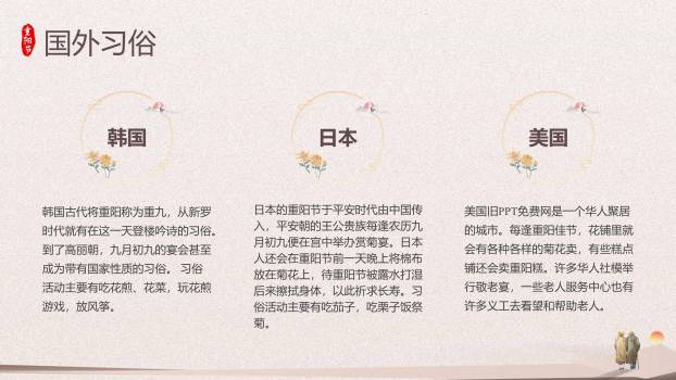 重阳节亲情陪伴创意几何PPT模板5