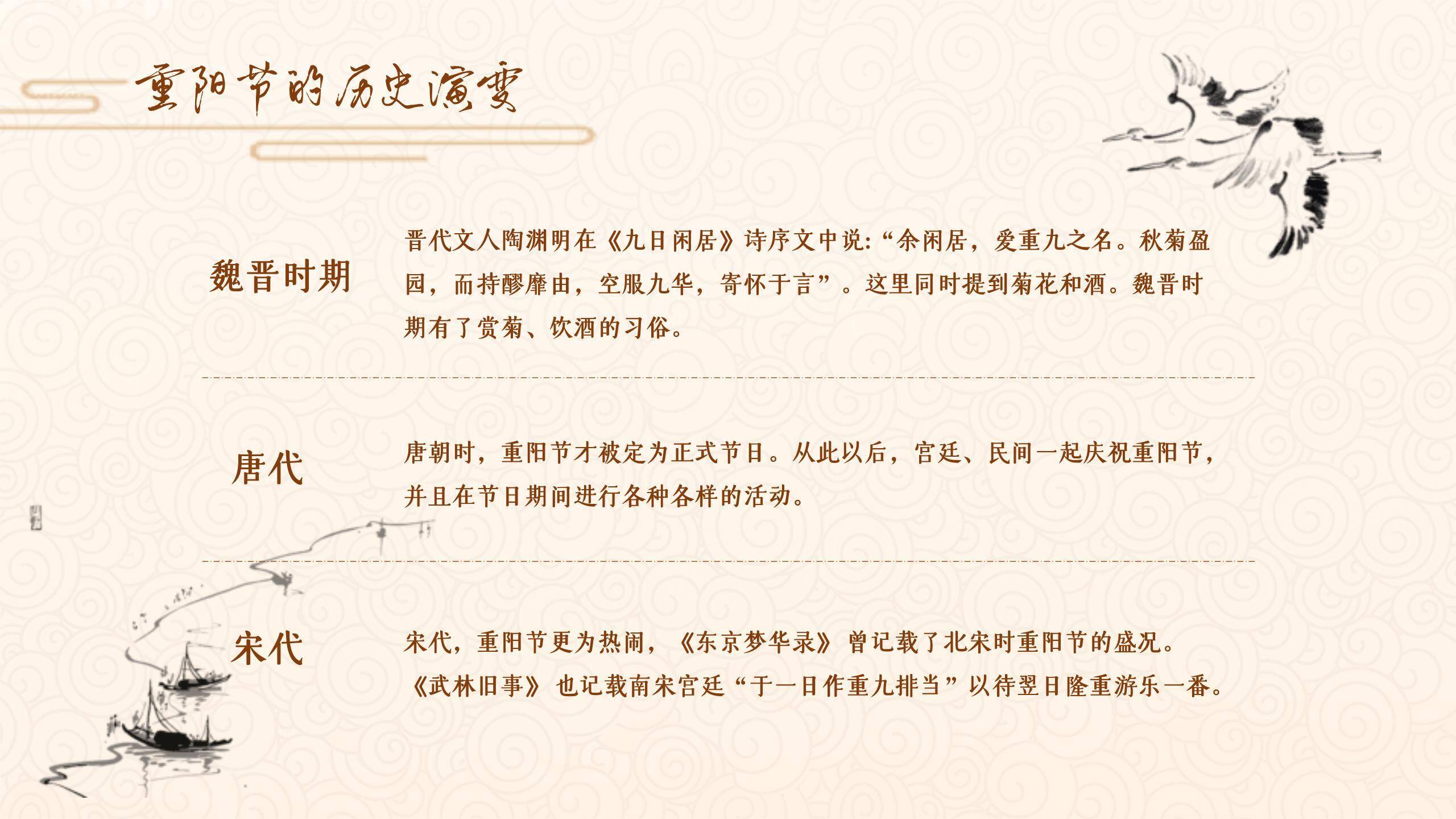 重阳节习俗教学中国风PPT模板1