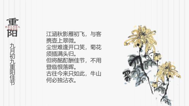 重阳节习俗介绍简约风PPT模板5