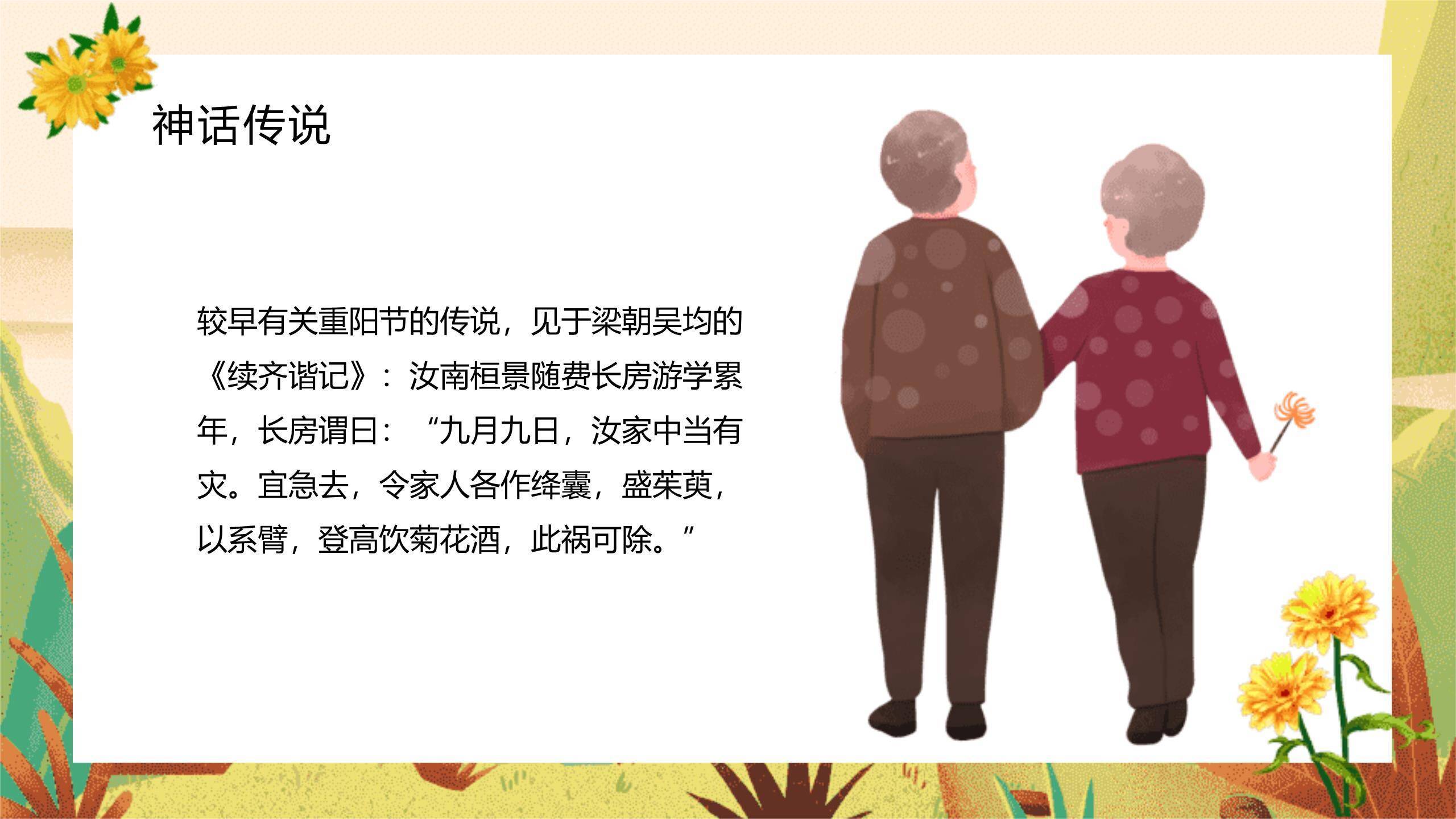 重阳节知识普及清新PPT模板6