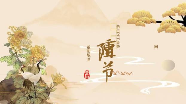 重阳节敬老宣传手绘PPT模板0