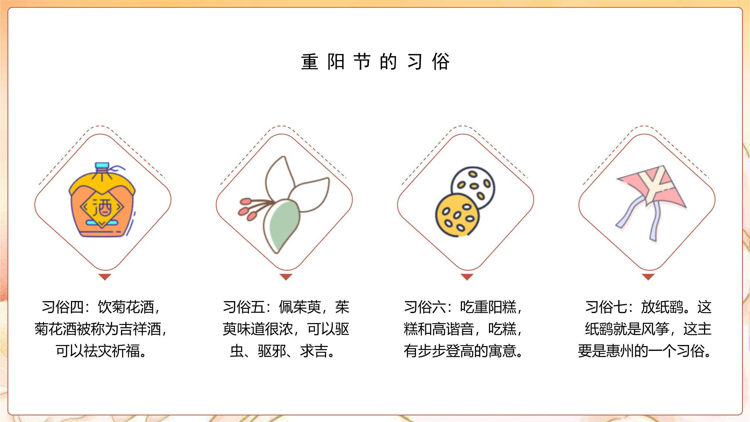 重阳节小学班会卡通PPT模板3