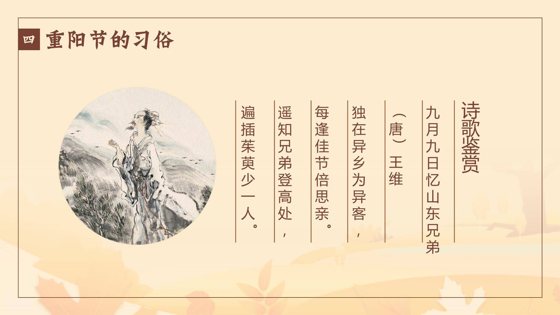 重阳节敬老班会温馨PPT模板3