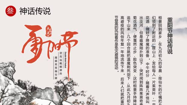 黑白写意重阳文化科普PPT模板9