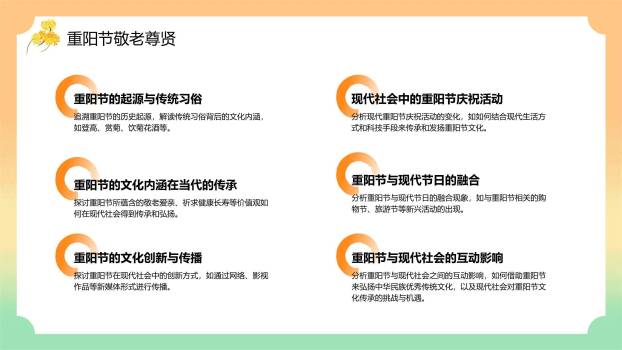 橙色国风重阳文化介绍PPT模板2