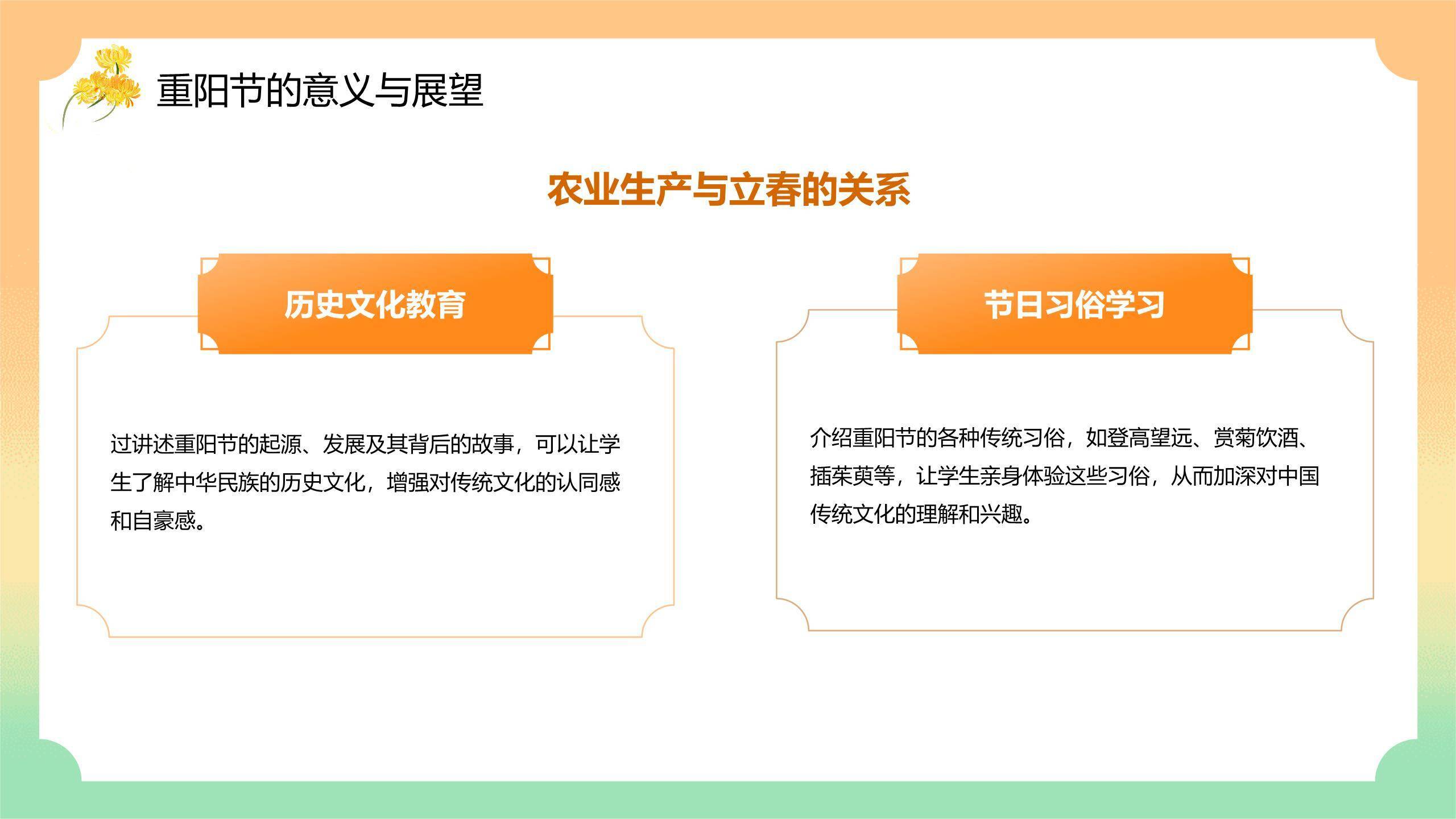 橙色国风重阳文化介绍PPT模板7