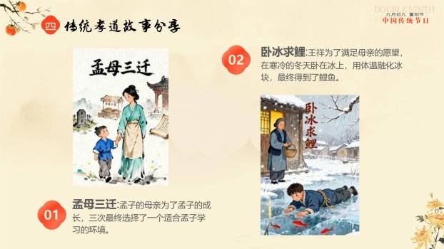 红色国潮重阳安康祝福PPT模板8