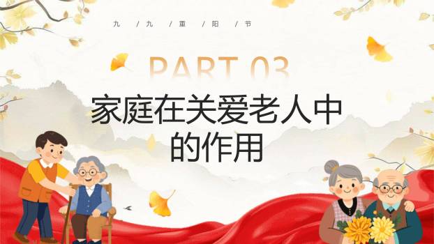 橙色温馨重阳家庭团圆PPT模板2