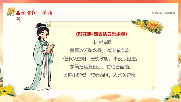 粉色扁平重阳敬老公益PPT模板4