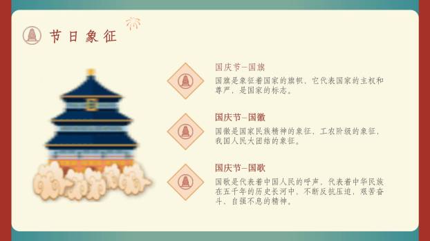 国庆节介绍创意几何PPT模板2