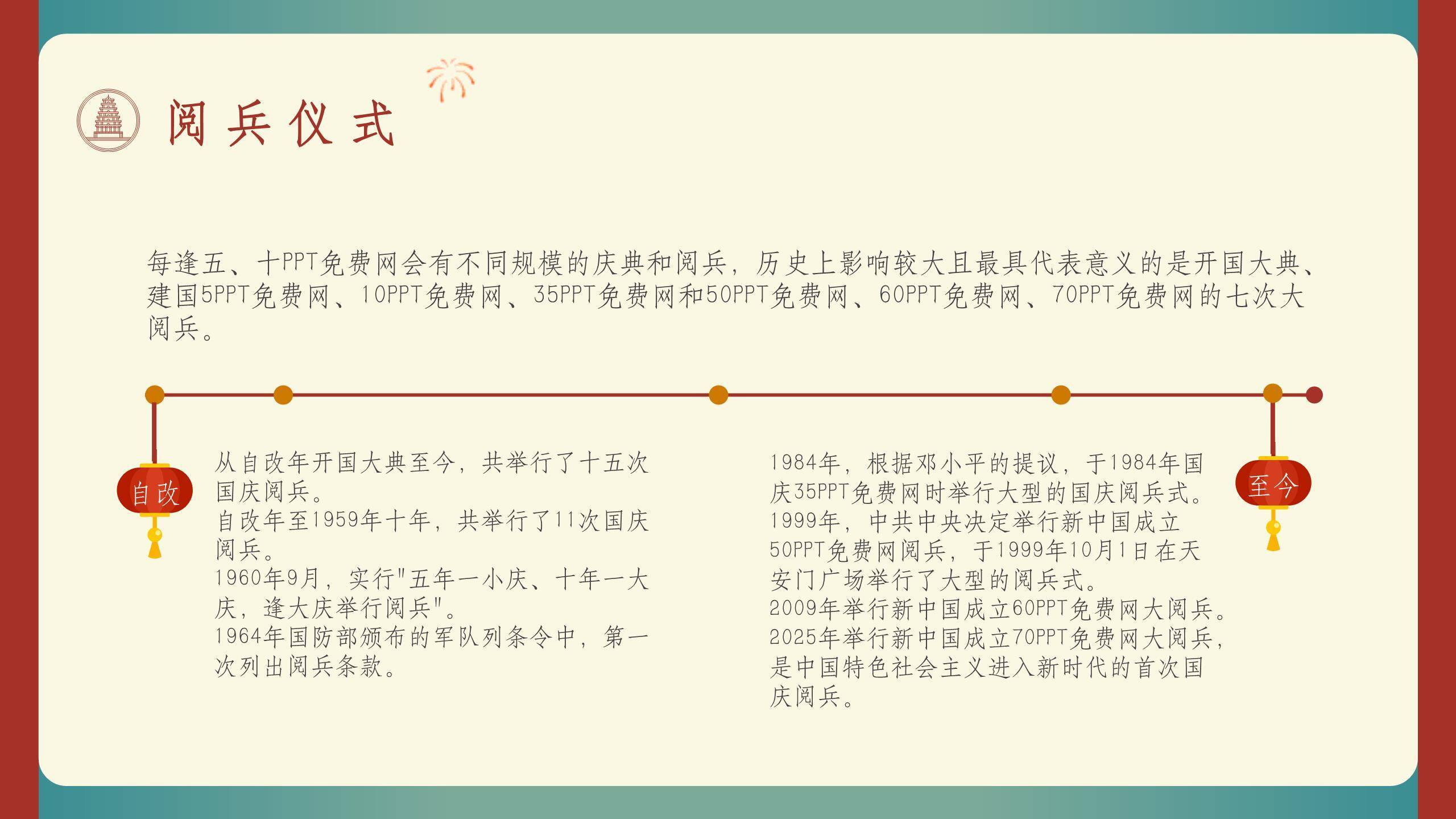 国庆节介绍创意几何PPT模板6