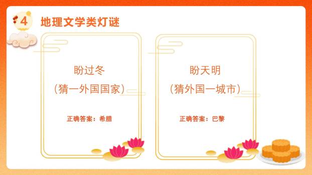 中秋节灯谜策划创意几何PPT模板9