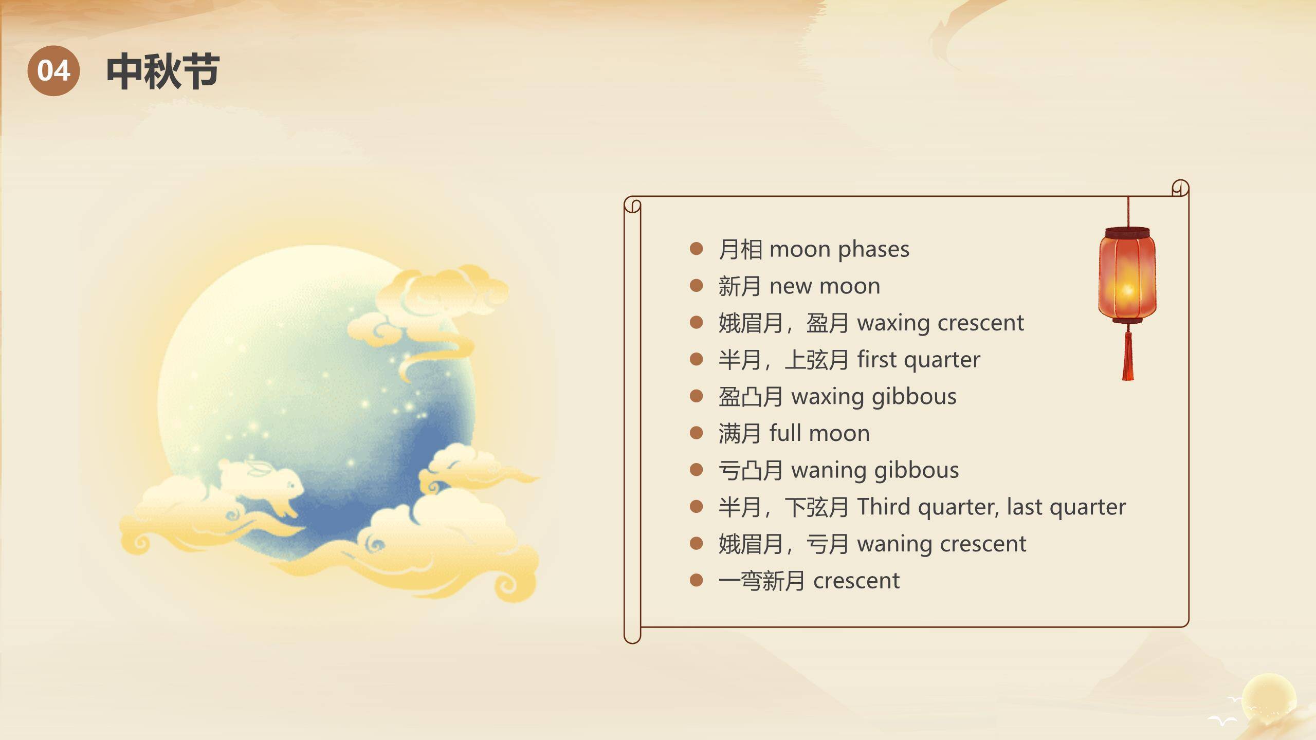 中秋节英语课堂中国风PPT模板9