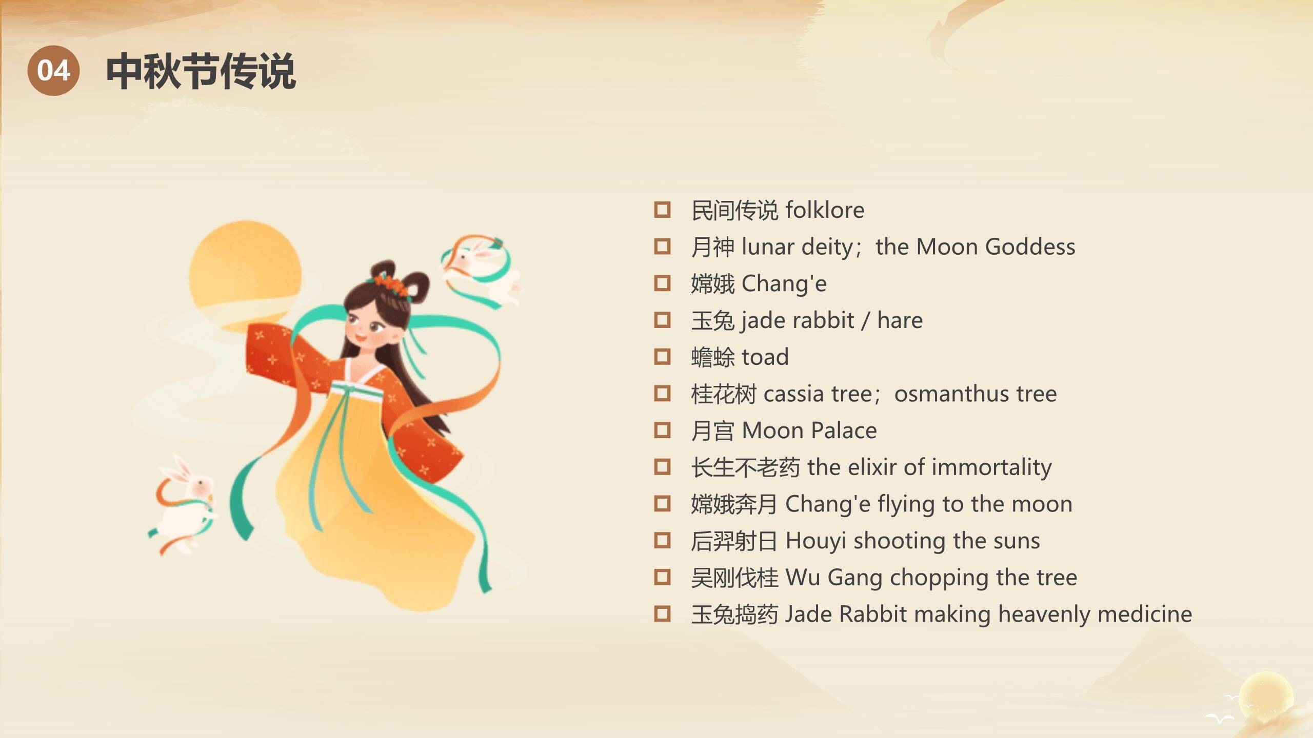 中秋节英语课堂中国风PPT模板6