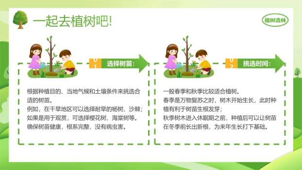 植树节集体活动扁平PPT模板5