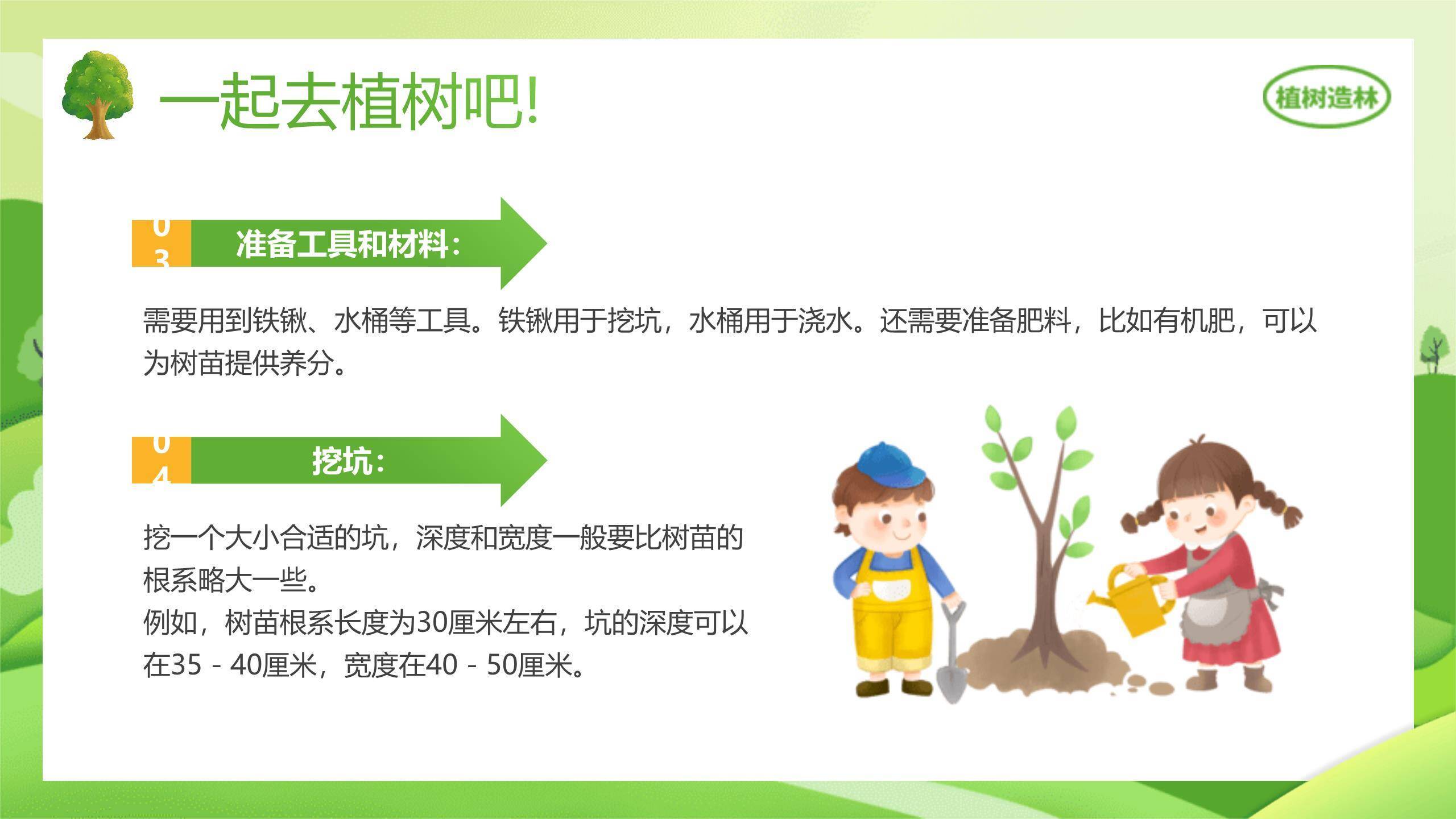 植树节集体活动扁平PPT模板6