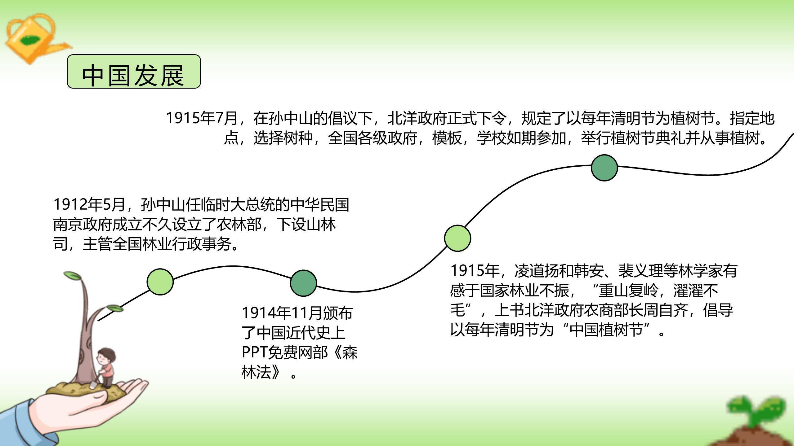 植树节亲子活动手绘PPT模板8