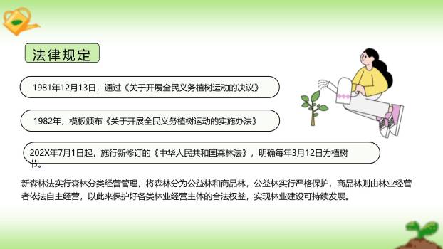 植树节亲子活动手绘PPT模板2