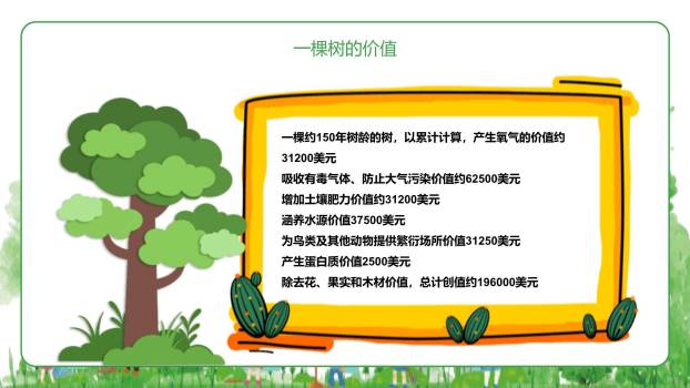 植树节主题班会水彩PPT模板4