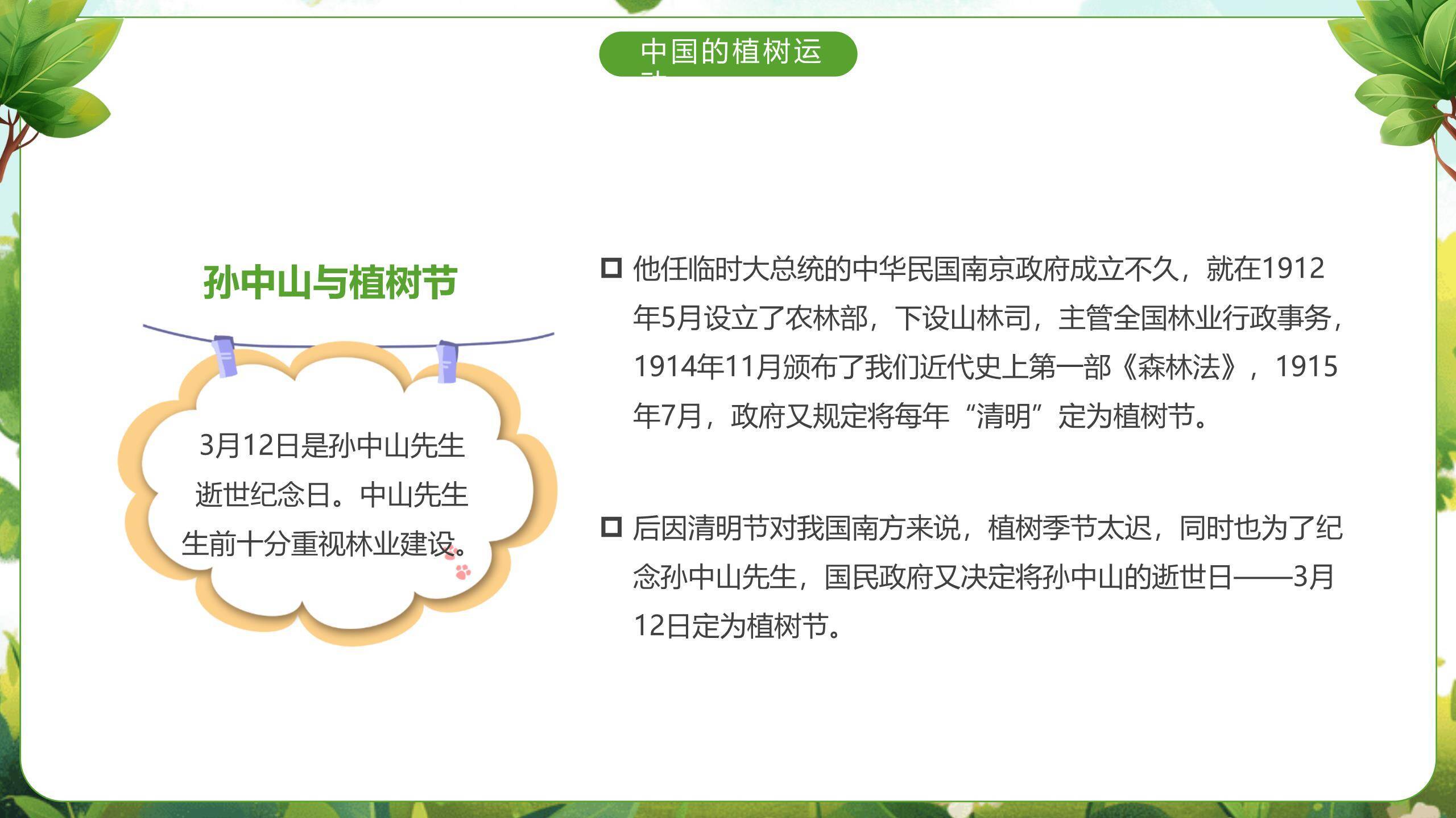 植树节英文介绍简约PPT模板5