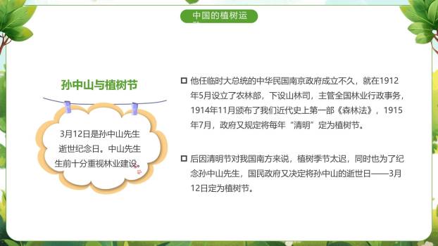 植树节英文介绍简约PPT模板5