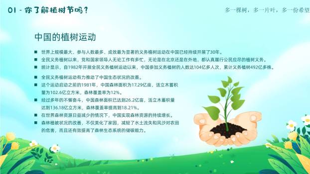 植树节幼儿园方案卡通PPT模板2