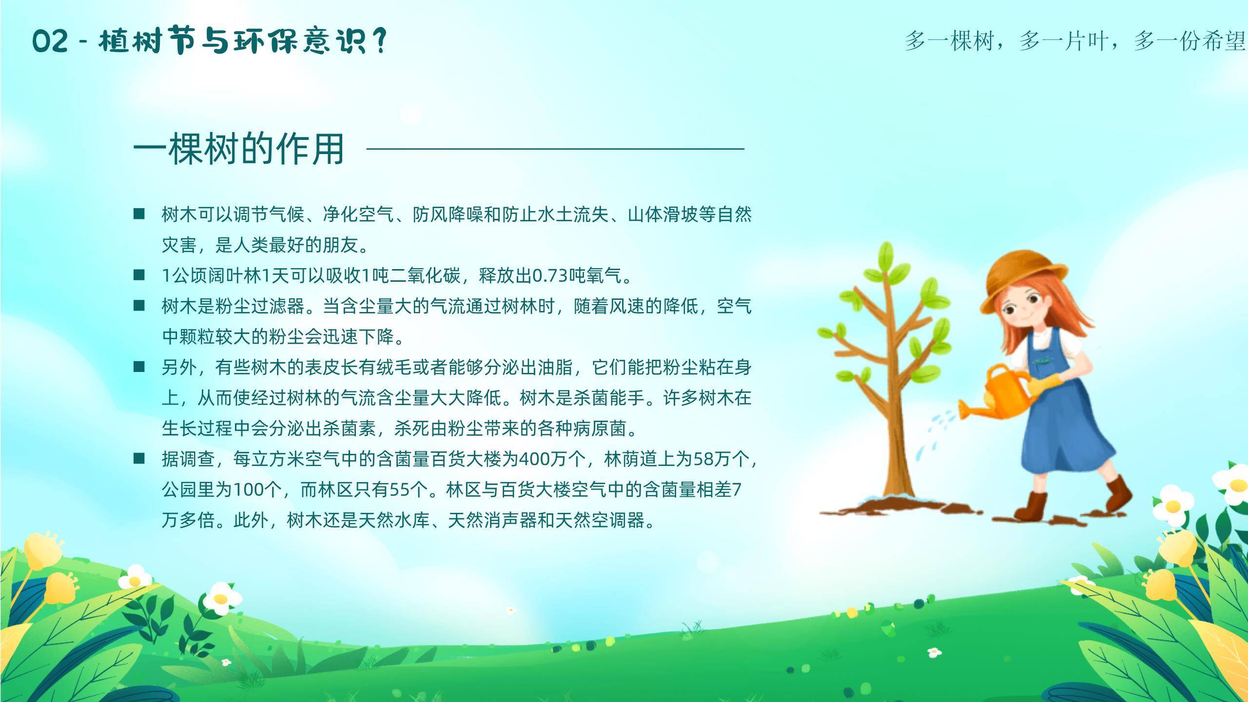 植树节幼儿园方案卡通PPT模板7