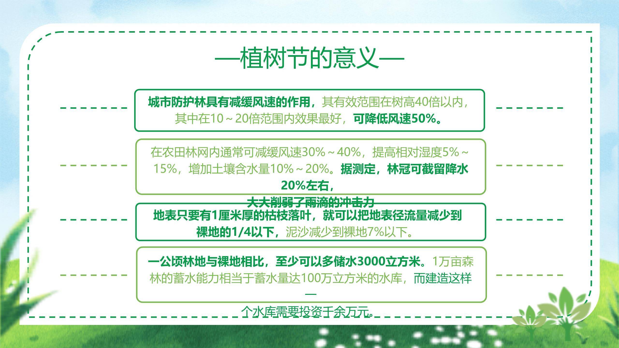 植树节小学班会扁平PPT模板3