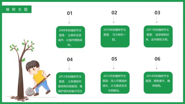 植树节亲子方案卡通PPT模板2