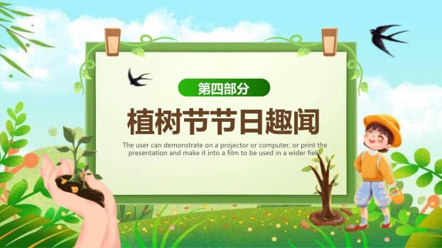 植树节英文介绍立体PPT模板9