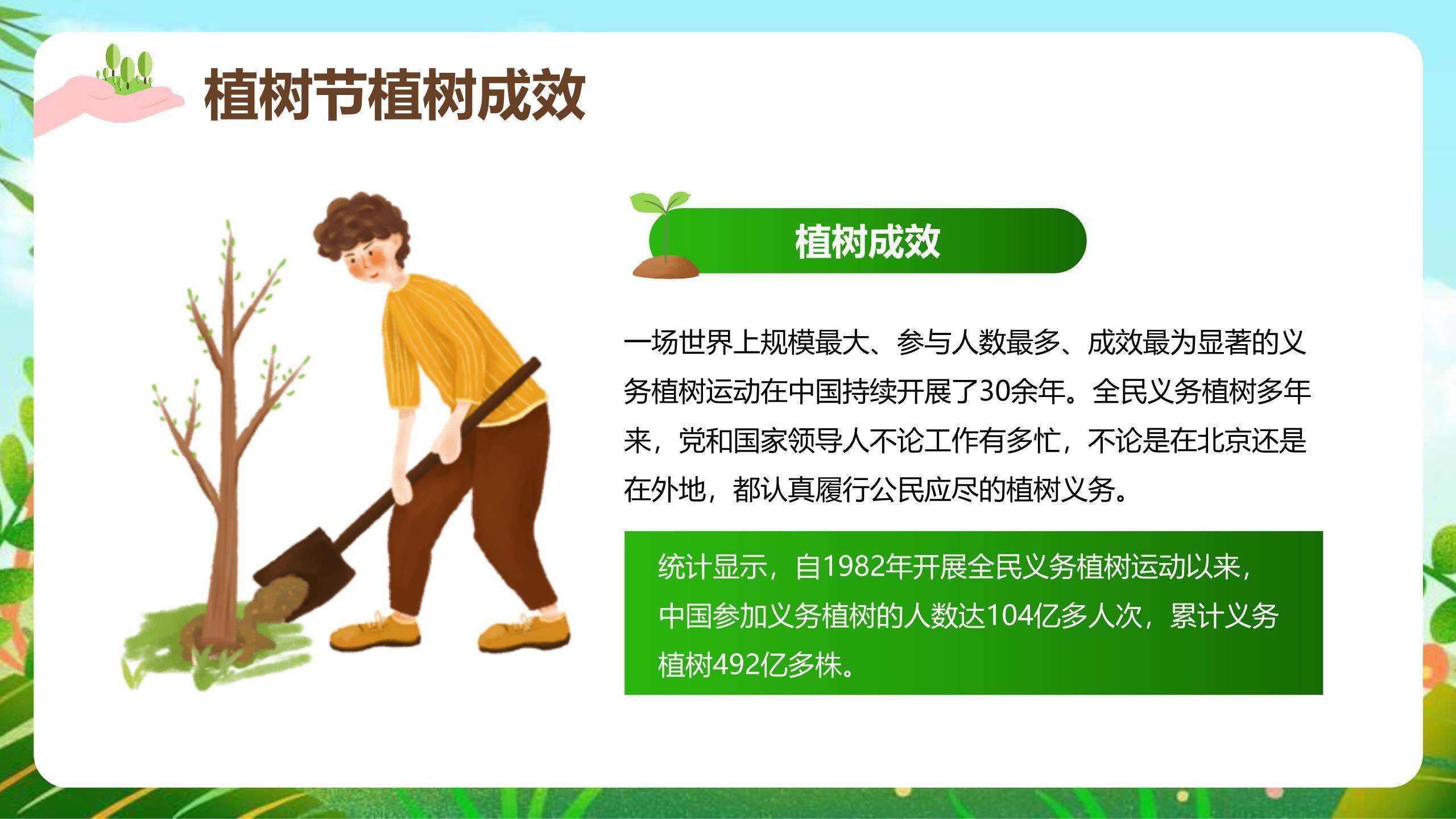 植树节英文介绍立体PPT模板6