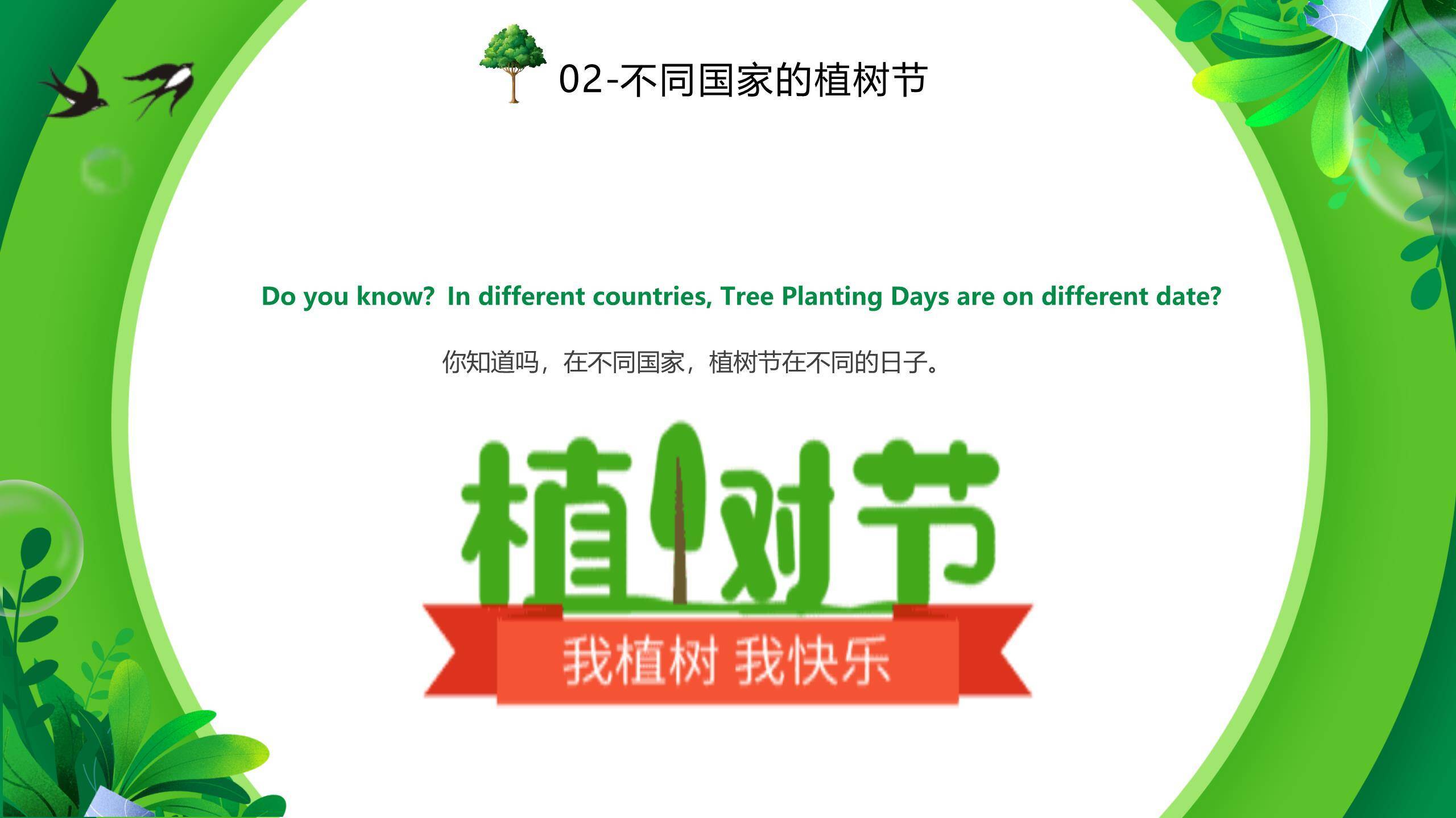 植树节知识介绍卡通PPT模板1