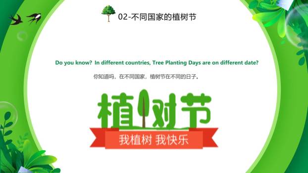 植树节知识介绍卡通PPT模板1