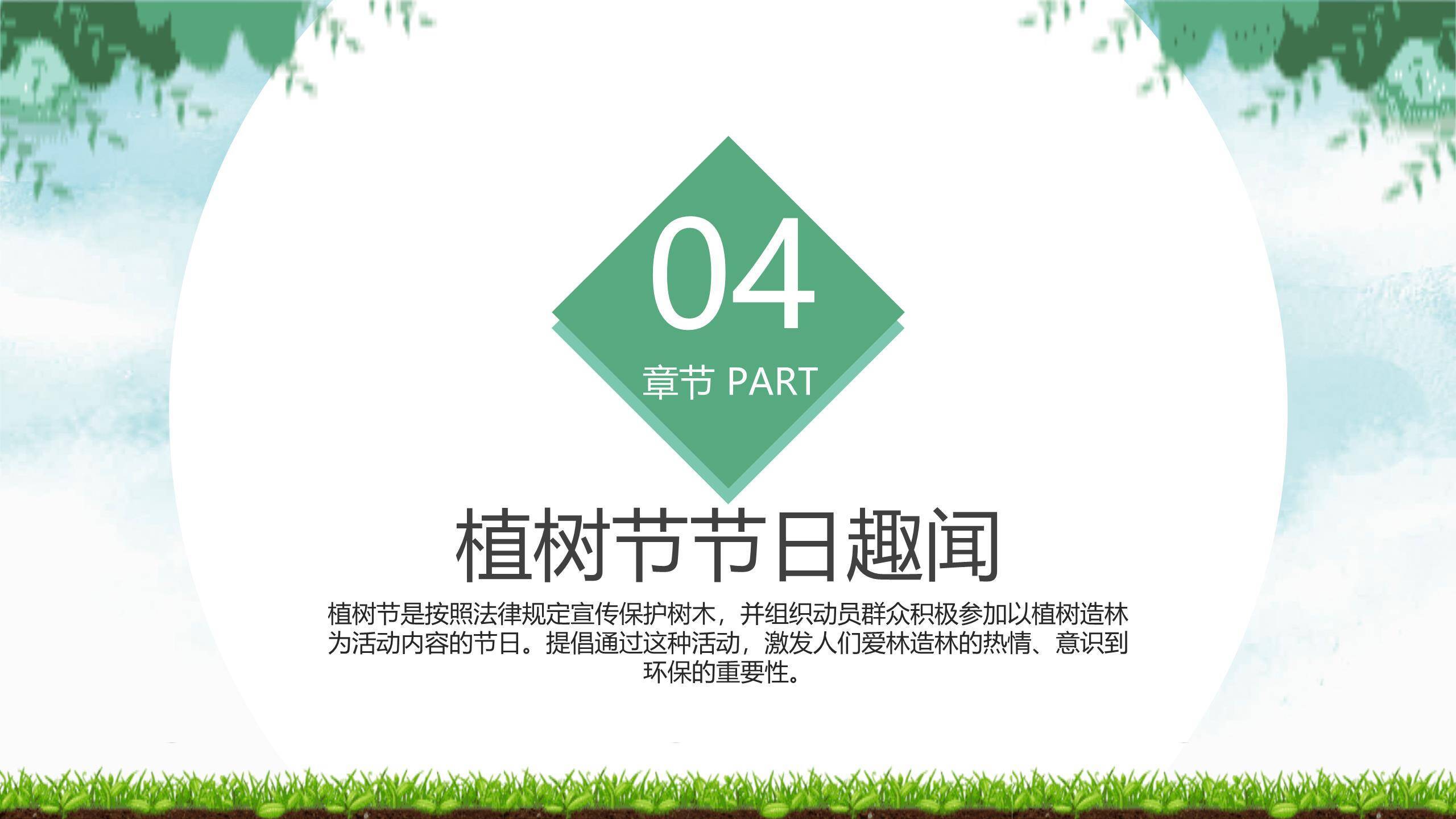 植树节介绍宣传卡通PPT模板9