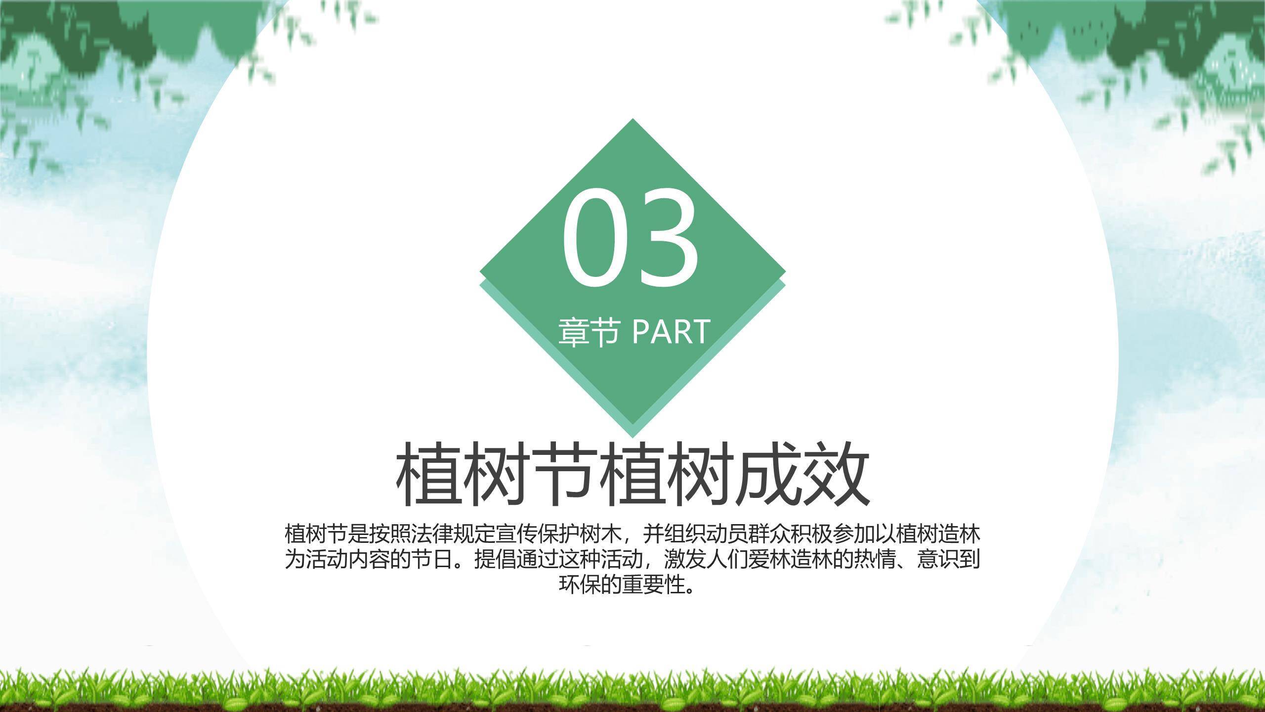 植树节介绍宣传卡通PPT模板4