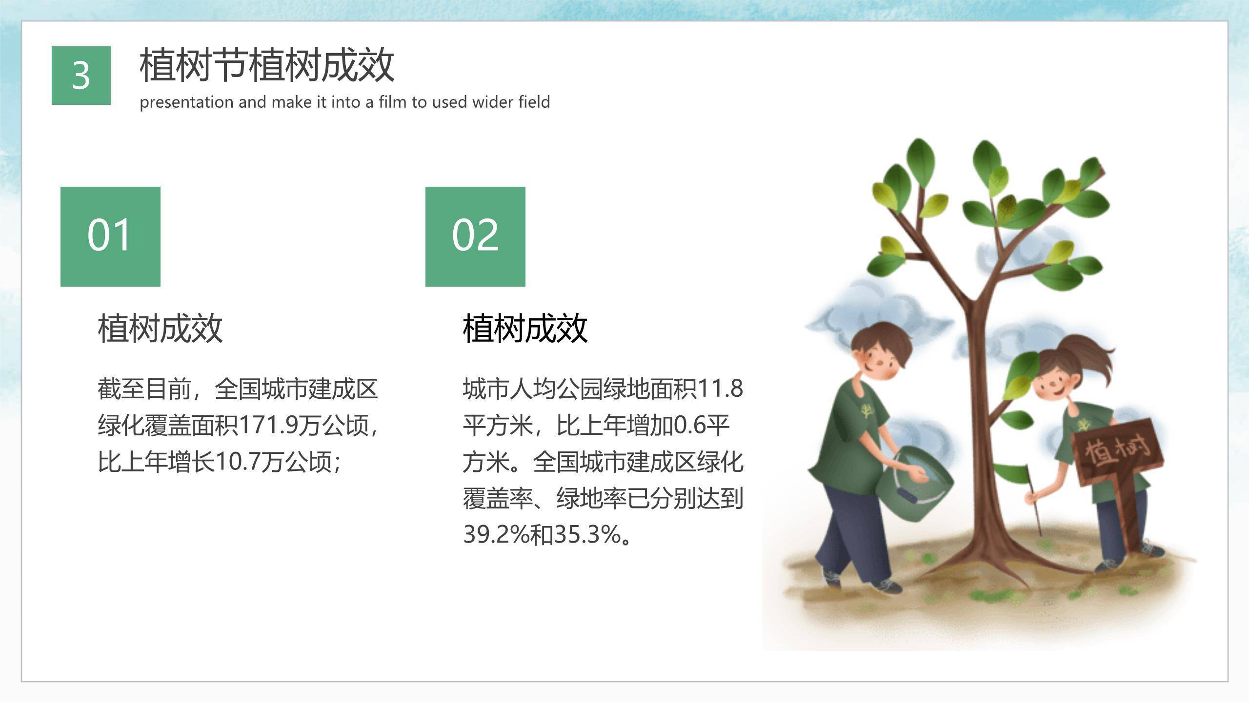 植树节介绍宣传卡通PPT模板5
