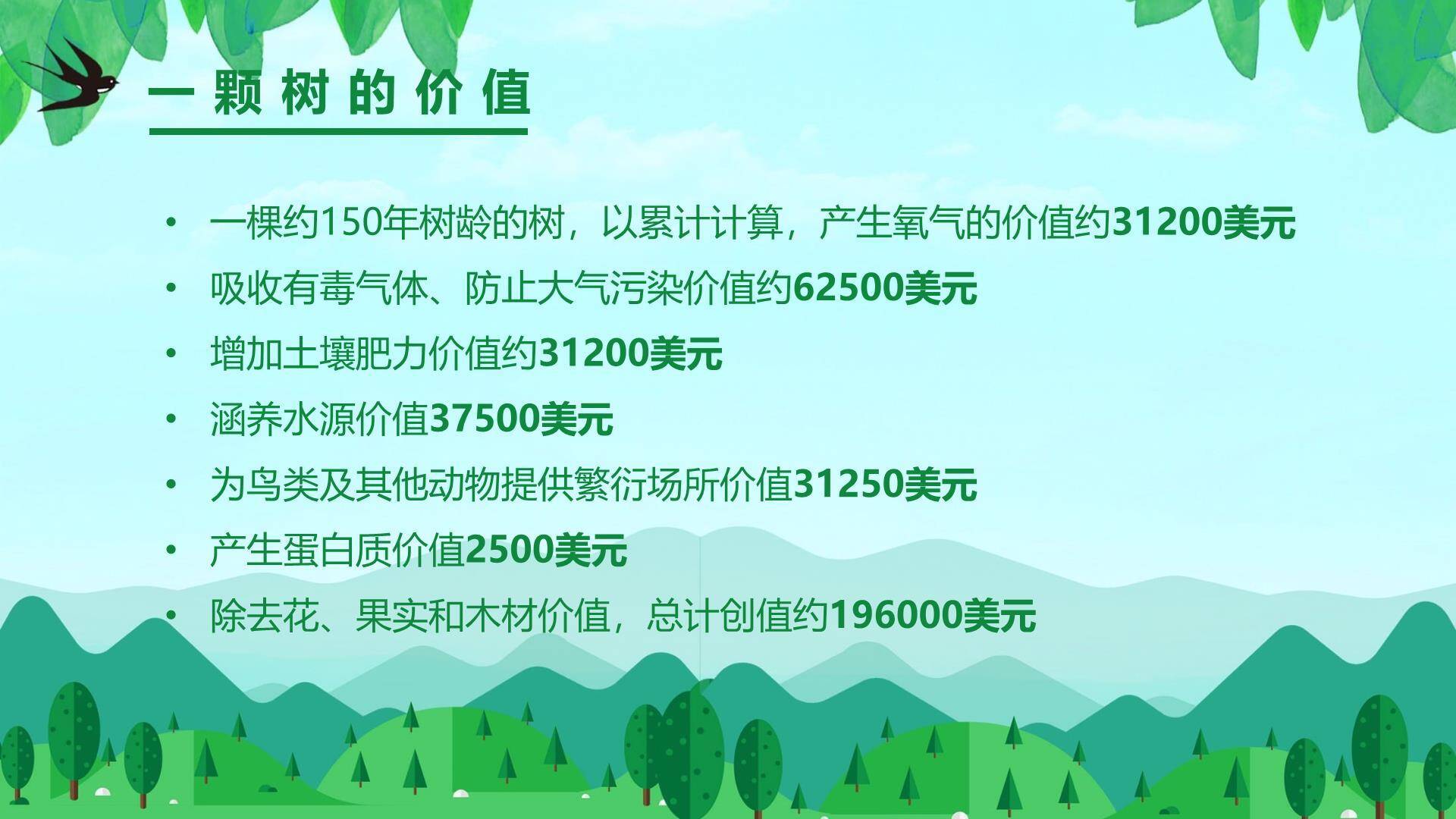 植树节主题班会扁平PPT模板4