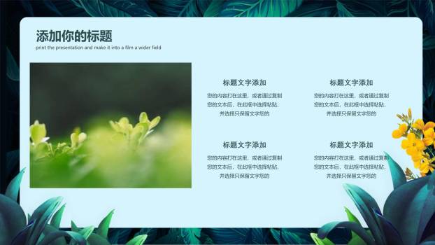 植树节活动总结自然风PPT模板8