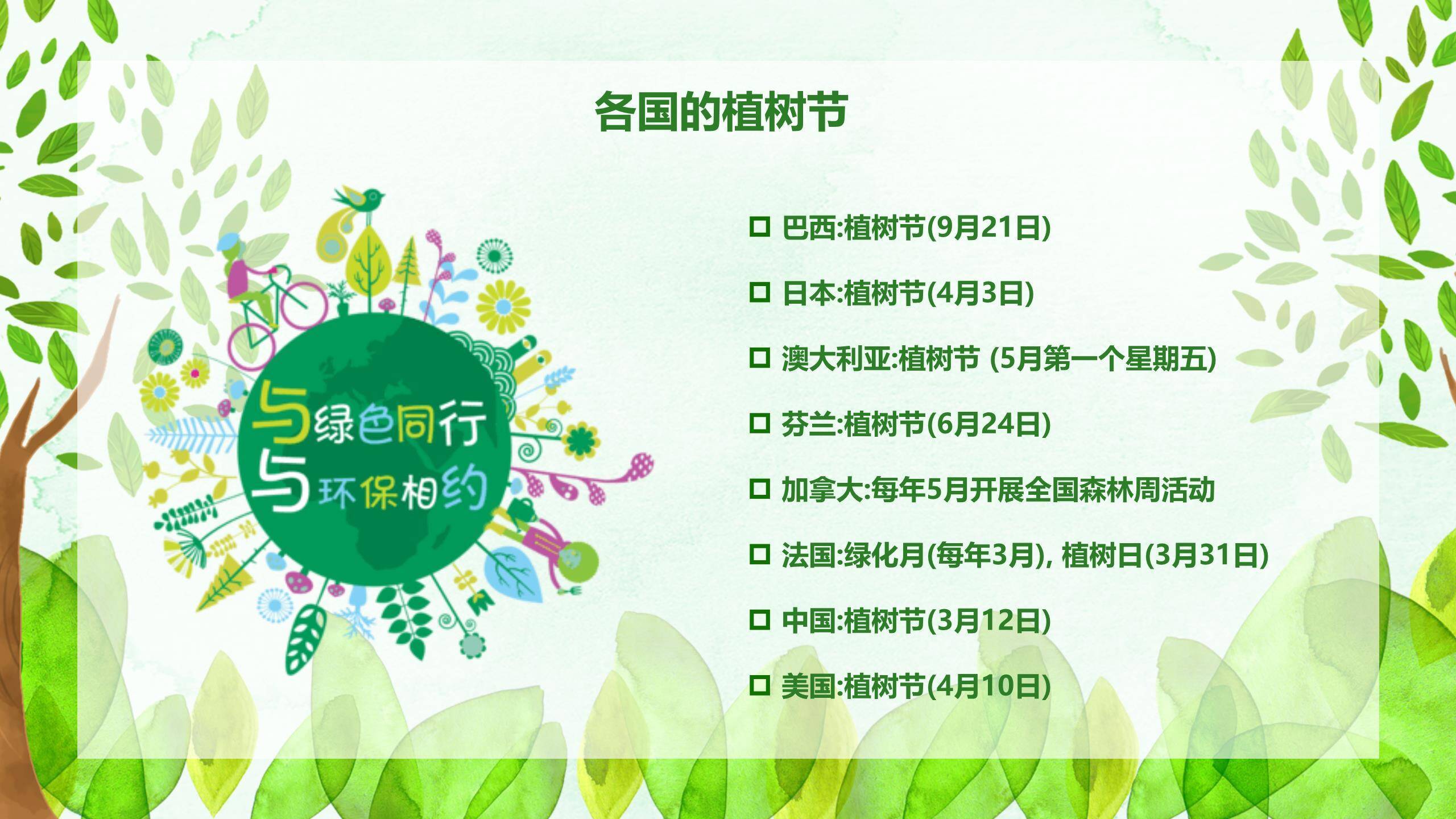 植树节环保倡议手绘PPT模板6
