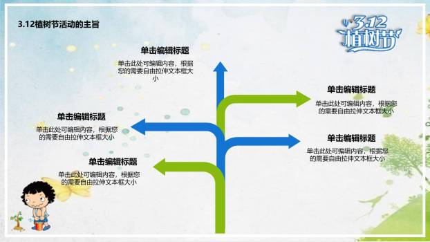 植树节亲子活动卡通PPT模板2
