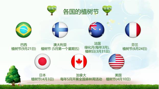植树节主题宣传手绘PPT模板5
