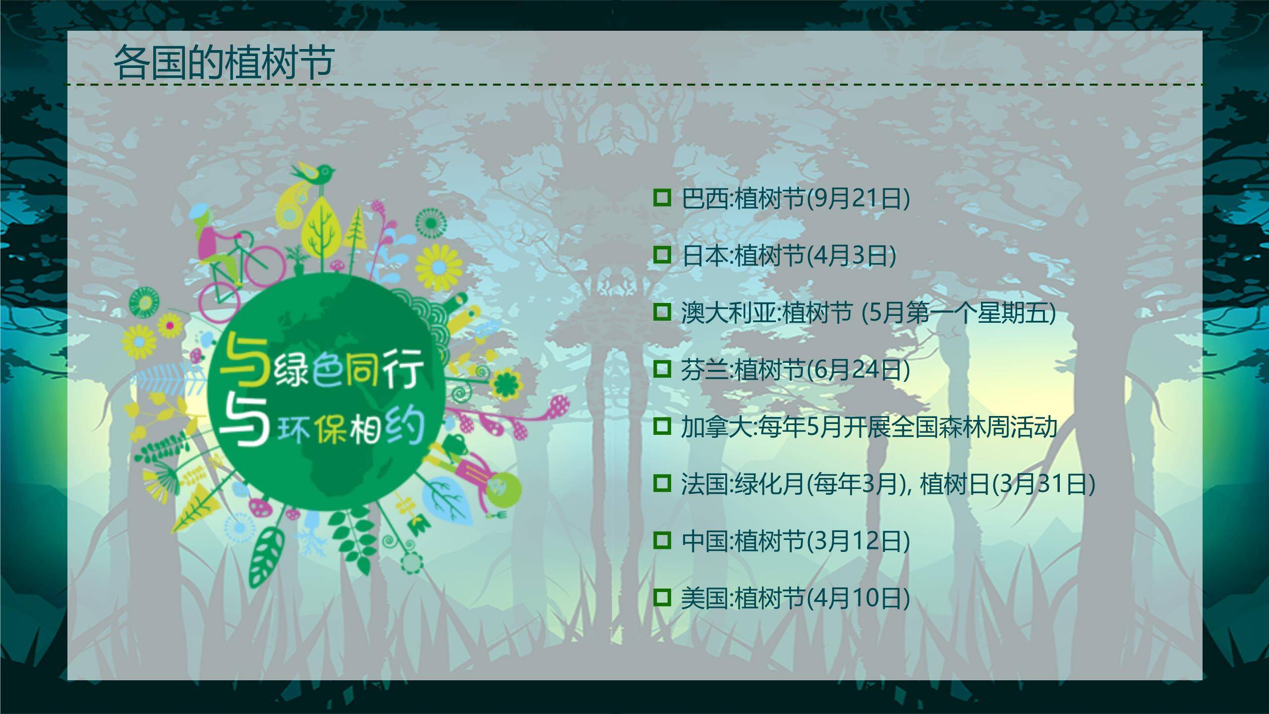 植树节生态保护极简PPT模板6