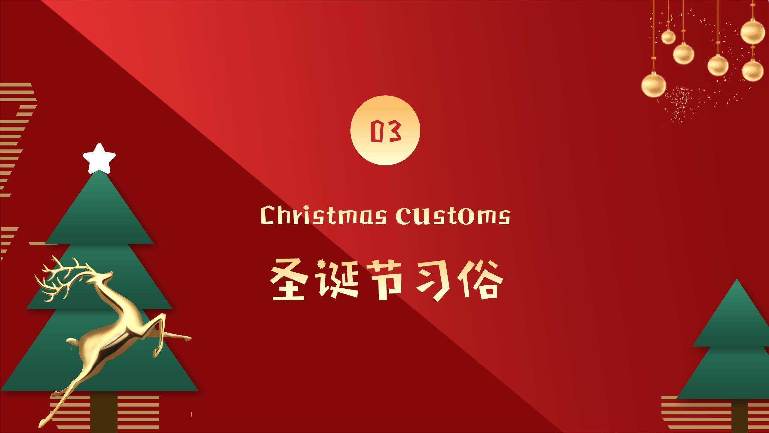 圣诞节几何风年终总结PPT模板2