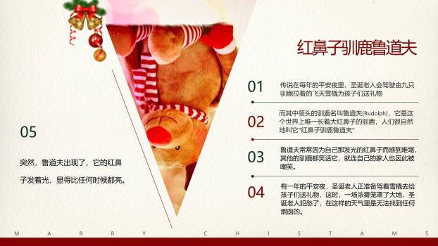 圣诞节松枝红球派对宣传PPT模板5