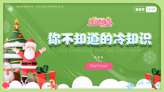 圣诞节绿色情感主题祝福PPT模板7