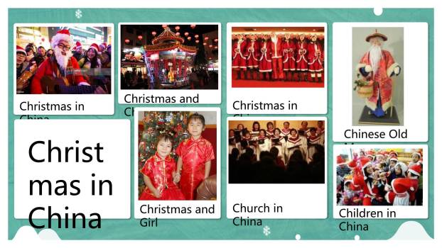 圣诞节手绘驯鹿跨年祝福PPT模板8